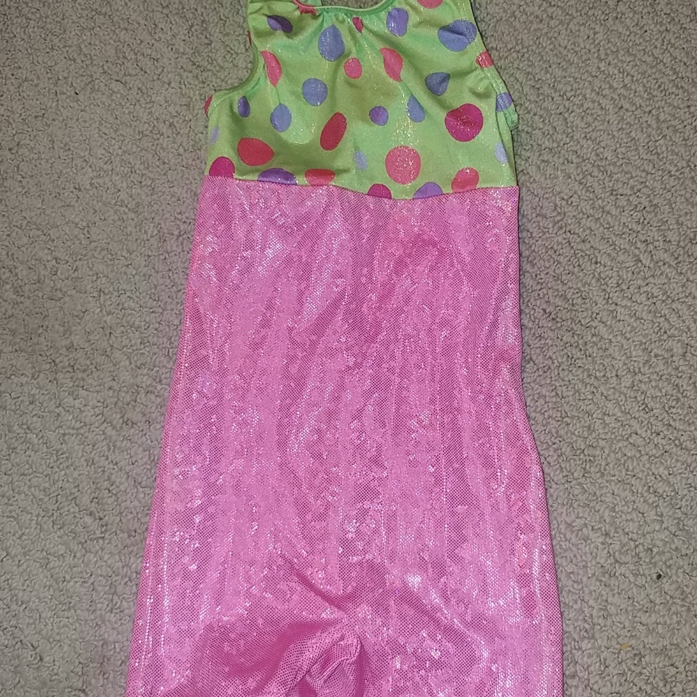 Girls metallic dance biketard size medium